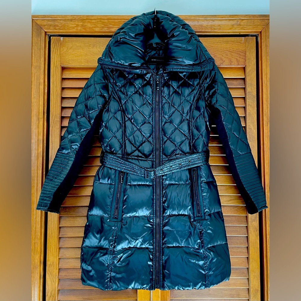 BCBG Maxazria Women's Black Quilted Puffer Coat NWT